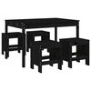 vidaXL Juego de comedor de jard&iacute;n 5 piezas madera maciza pino negro