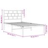 vidaXL Estructura cama sin colch&oacute;n con cabecero metal blanco 90x200 cm