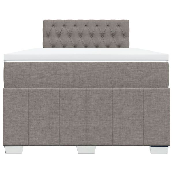 vidaXL Cama box spring con colch&oacute;n tela gris taupe 120x190 cm