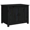 vidaXL Mesa de centro de madera maciza de pino negro 71x49x55 cm
