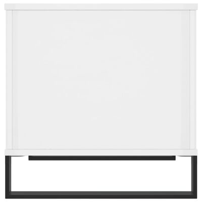vidaXL Mesa de centro madera contrachapada blanco brillo 60x44,5x45 cm