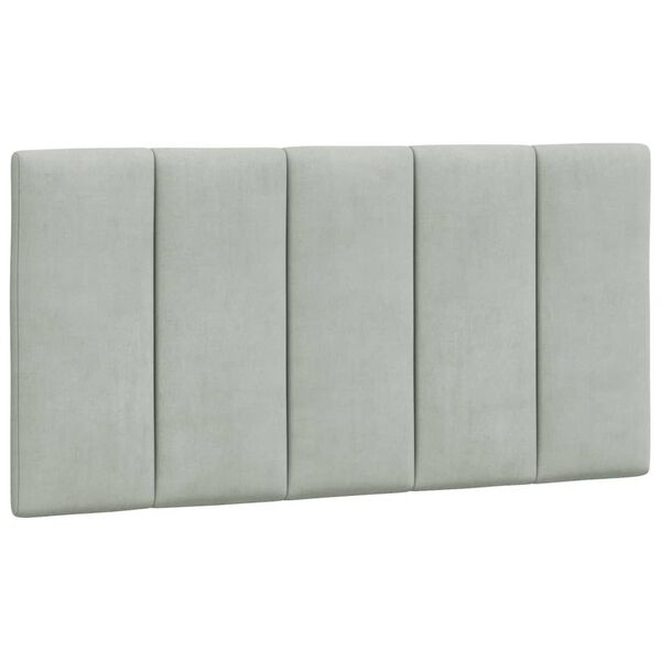 vidaXL Cabecero de cama acolchado Hanko terciopelo gris claro 100 cm