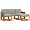 vidaXL Conjunto de sof&aacute;s de exterior 4 uds. Natural y Gris Claro