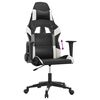 vidaXL Silla gaming cuero sint&eacute;tico negro y blanco