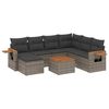 vidaXL Set de sof&aacute;s de jard&iacute;n 8 pzas y cojines rat&aacute;n sint&eacute;tico gris