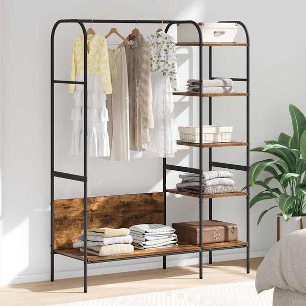 vidaXL Perchero para ropa con estante Roble Marrón 120 x 44 x 160 cm