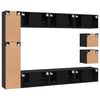 vidaXL Conjunto de mueble de TV Montaje en la pared 10 pcs Roble Negro