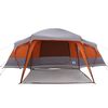 vidaXL Tienda familiar con porche 9 personas impermeable gris naranja