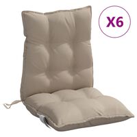vidaXL Cojines para silla respaldo bajo 6 uds tela Oxford gris taupe