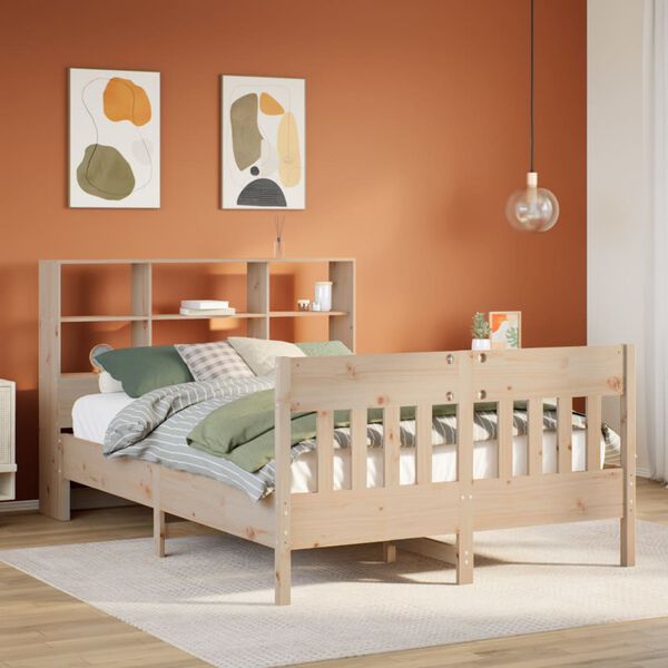 vidaXL Estructura de cama sin colch&oacute;n madera maciza de pino 120x190 cm