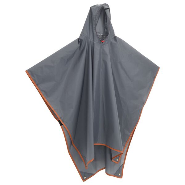 vidaXL Poncho de lluvia con capucha 2 en 1 gris y naranja 223x145 cm