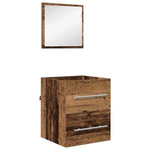 vidaXL Juego de muebles de ba&ntilde;o con caj&oacute;n Marr&oacute;n 41 x 38,5 x 48 cm