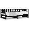 vidaXL Sof&aacute; cama extra&iacute;ble madera maciza de pino negro 2x(80x200) cm
