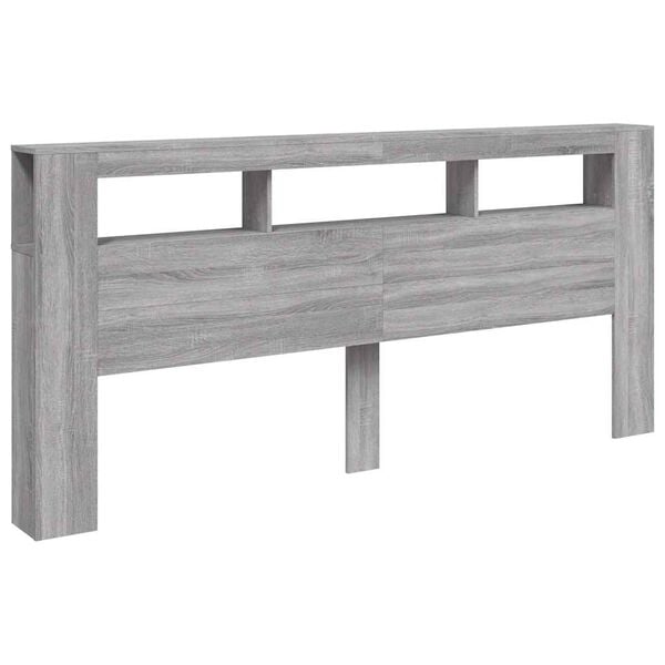 vidaXL Cabecero LED madera ingenier&iacute;a gris Sonoma 220x18,5x103,5 cm