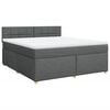 vidaXL Cama box spring con colch&oacute;n tela gris oscuro 180x200 cm