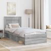vidaXL Estructura de cama con cabecera Gris Sonoma 90 x 190 cm
