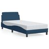 vidaXL Estructura de cama con cabecero Dover tela azul 90x190 cm
