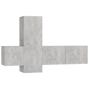 vidaXL Set de muebles de sal&oacute;n 3 pzas madera ingenier&iacute;a gris hormig&oacute;n