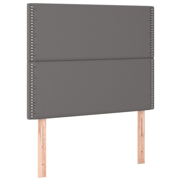 vidaXL Cabecero de cama gris 80x5x118/128 cm piel sint&eacute;tica