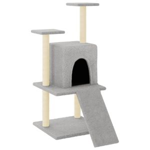 vidaXL Rascador para gatos con postes de sisal gris claro 110 cm