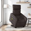 vidaXL Sillón masaje eléctrico reclinable elevable tela marrón oscuro