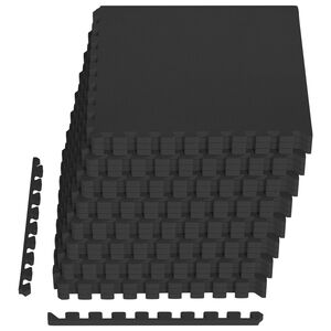 vidaXL Tapete para piscina 24 uds. Negro 8,64 m&sup2; Espuma EVA