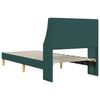 vidaXL Estructura de cama con cabecera Verde oscuro 90 x 200 cm tela
