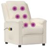vidaXL Sillón de masaje eléctrico terciopelo color crema