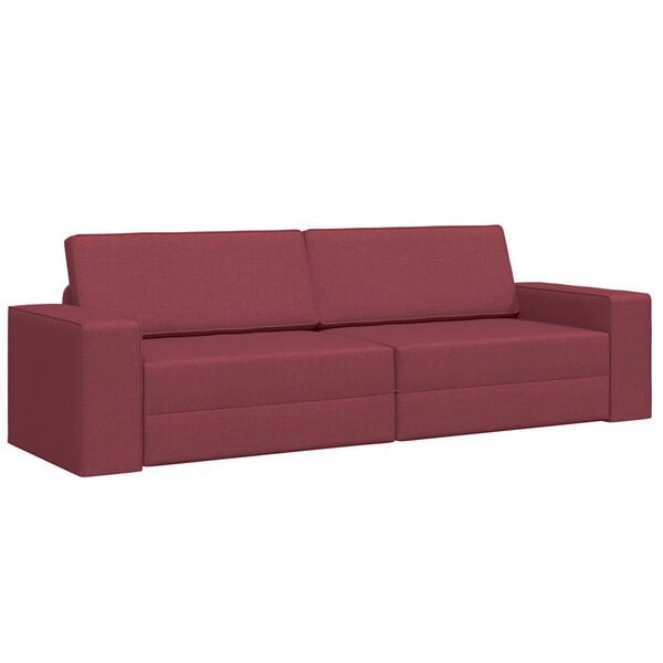 vidaXL Sof&aacute; cama 200cm Rojo vino tela