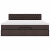vidaXL Estructura de cama otomana con colch&oacute;n marr&oacute;n oscuro 200x200 cm