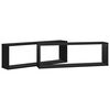 vidaXL Estantes cubo de pared 2 uds contrachapado negro 80x15x26,5 cm
