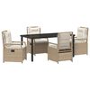 vidaXL Conjunto de Comedor de Jard&iacute;n 5 uds. Beige y crema
