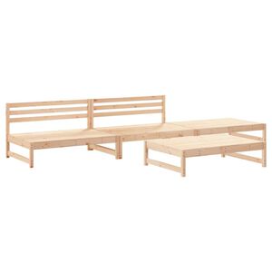 vidaXL Juego de muebles de jard&iacute;n 4 piezas madera maciza de pino
