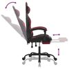 vidaXL Silla gaming con reposapiés cuero sintético negro rojo tinto