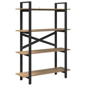 vidaXL Estante de libros 4 niveles 100 x 33,5 x 140 cm Roble artisan