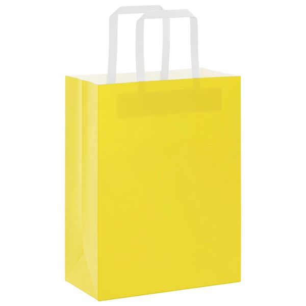 vidaXL Bolsas de papel con asas 50 uds amarillas 21x11x28 cm