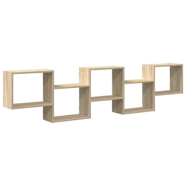 vidaXL Estante cubo de pared 5 compartimentos madera roble Sonoma