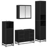 vidaXL Juego de muebles de ba&ntilde;o 4 uds. Roble Negro 80 x 33 x 60 cm