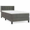 vidaXL Cama box spring con colch&oacute;n terciopelo gris oscuro 90x190 cm