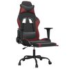 vidaXL Silla gaming con reposapi&eacute;s cuero sint&eacute;tico negro rojo tinto