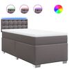 vidaXL Cama box spring con colch&oacute;n cuero sint&eacute;tico gris 100x200 cm
