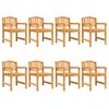 vidaXL Sillas de jard&iacute;n 8 uds madera maciza de teca 58x59x88 cm