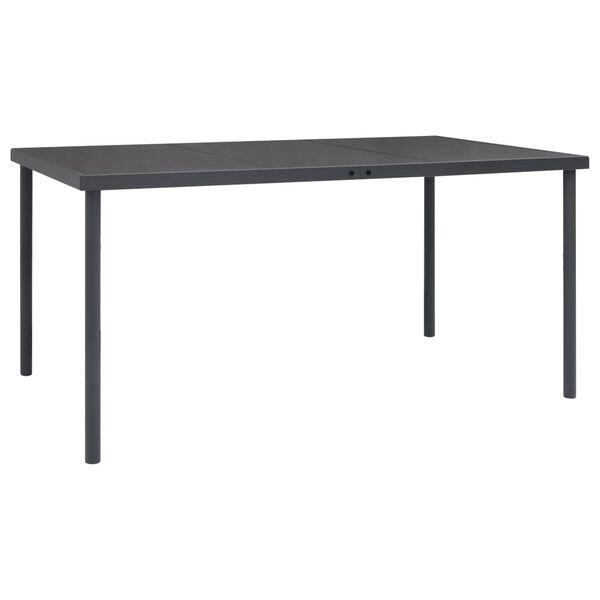 vidaXL Juego de comedor para jardín 5 piezas acero y textilene negro