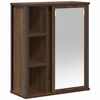vidaXL Mueble de ba&ntilde;o de pared con espejo roble marr&oacute;n 50x21x60 cm