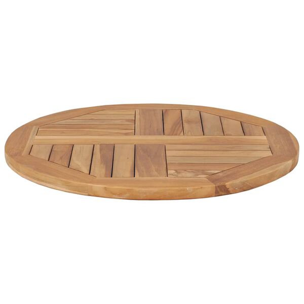 vidaXL Superficie de mesa redonda madera maciza de teca 2,5 cm 60 cm
