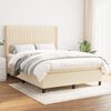 vidaXL Cama box spring con colch&oacute;n tela color crema 140x190 cm