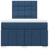 vidaXL Cama box spring con colch&oacute;n tela azul 120x190 cm