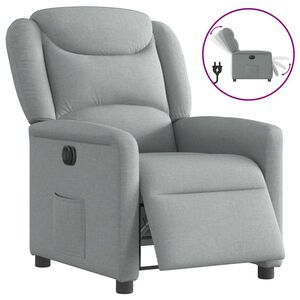 vidaXL Sill&oacute;n reclinable el&eacute;ctrico tela gris claro