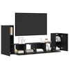vidaXL Mueble de TV de Pared 3 pcs Roble Negro Madera de ingenier&iacute;a