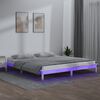 vidaXL Estructura cama LED sin colch&oacute;n madera maciza blanco 140x200 cm